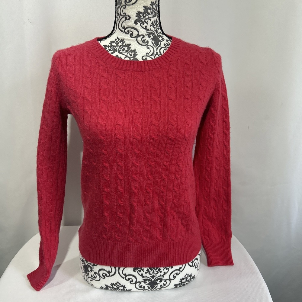 J Crew Pink  Cable Knit 28% Wool  Sweater Women Sz Medium